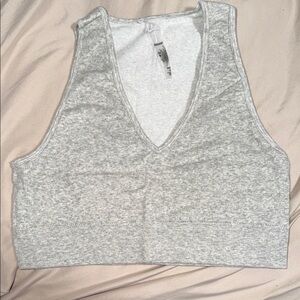 Garage Light Gray Ribbed Tank Top